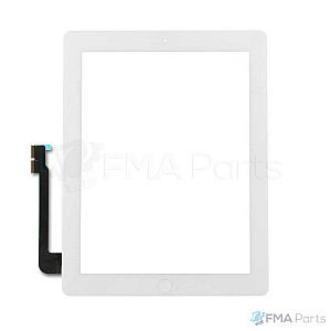 [High Quality] Glass Digitizer Assembly with Small Parts - White  for iPad 3 (The new iPad)